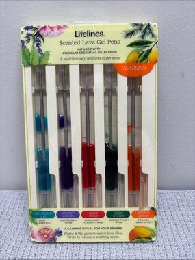Lifelines Scented Lava Pen Set Classic 5 Pack Mountain Garden Spice Woods Citrus